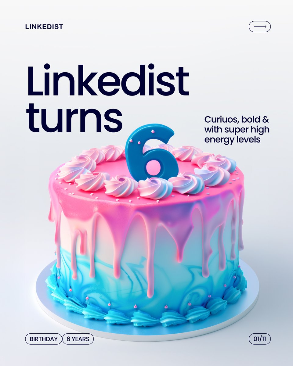 linkedist's tweet photo. This month #Linkedist turned 6! 🎉

Still #curious. Still #growing. Still dangerously caffeinated. 🎉 https://t.co/lhVQkDpXtD