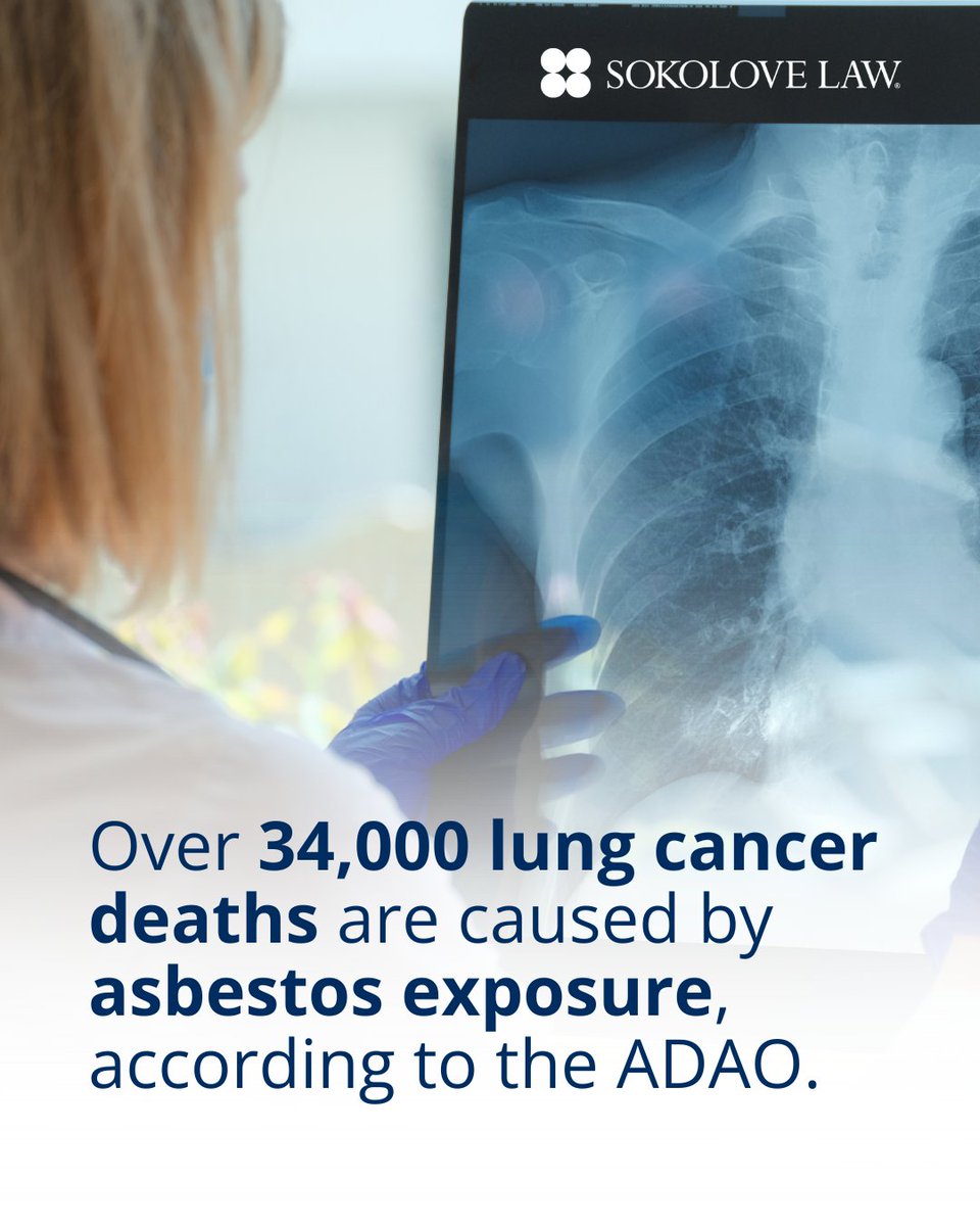 Over 226,000 new lung cancer cases are expected in the U.S. in 2025.

Smoking is still the leading cause, but smokers exposed to asbestos have a nearly 100-fold risk of lung cancer. Learn more: bit.ly/4luRu9c

#SokoloveLaw #LungCancer