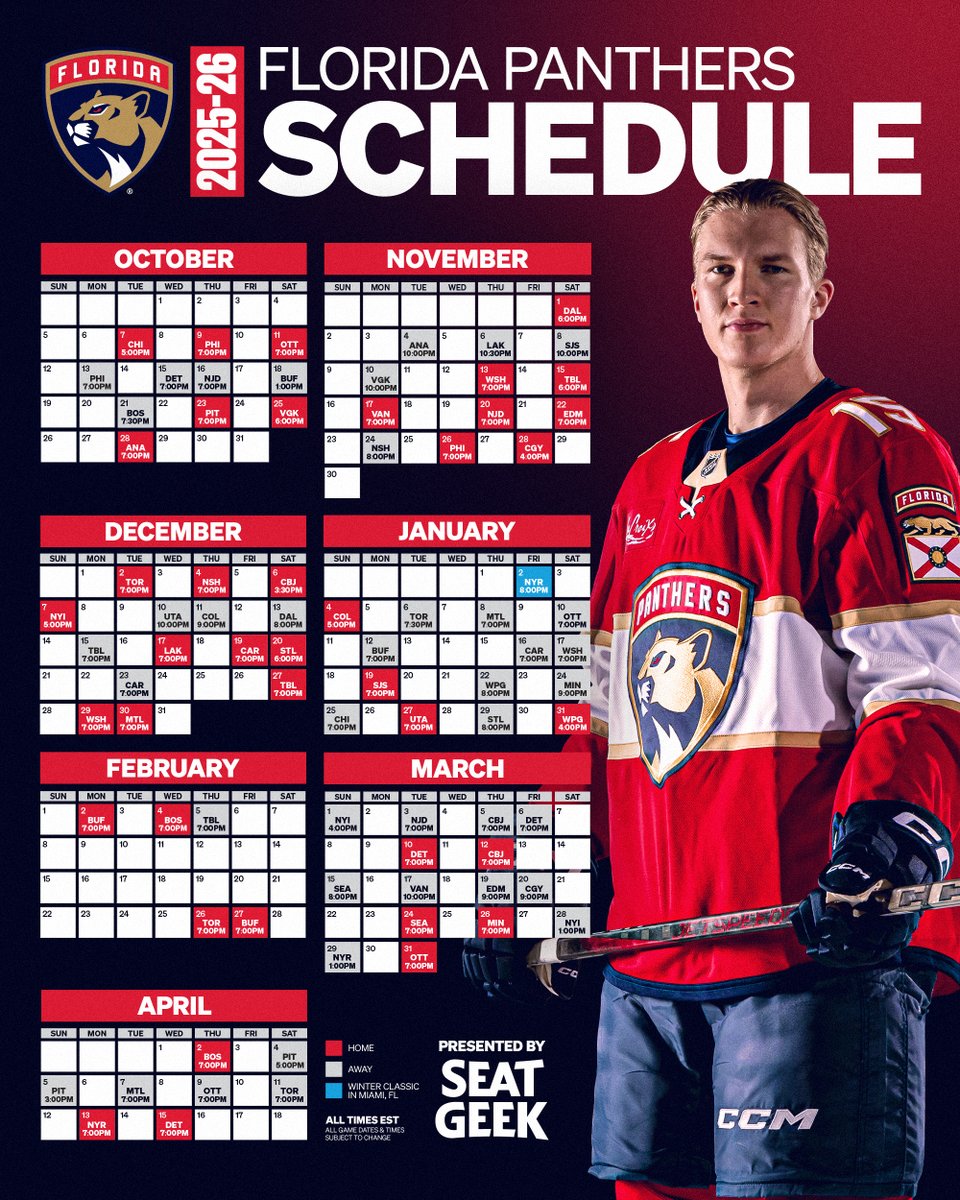 FlaPanthers's tweet image. Back for more 😼
Details » flapanthers.co/25-26FlaSchedu…