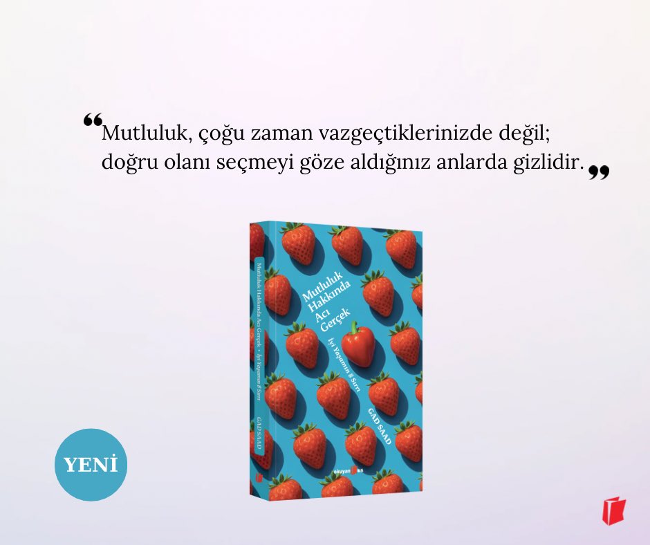 Evrimsel davranış bilimcisi Gad Saad, mutluluğa giden yolun hiç de toz pembe olmadığını söylüyor.
Bu kitapta, bilimsel verilerle desteklenen 8 net ilkeyle, sahte umutlar yerine sağlam temellere dayanan bir yaşam rehberi sunuyor.

Mutluluğu yeniden tanımlamak isteyen herkes için