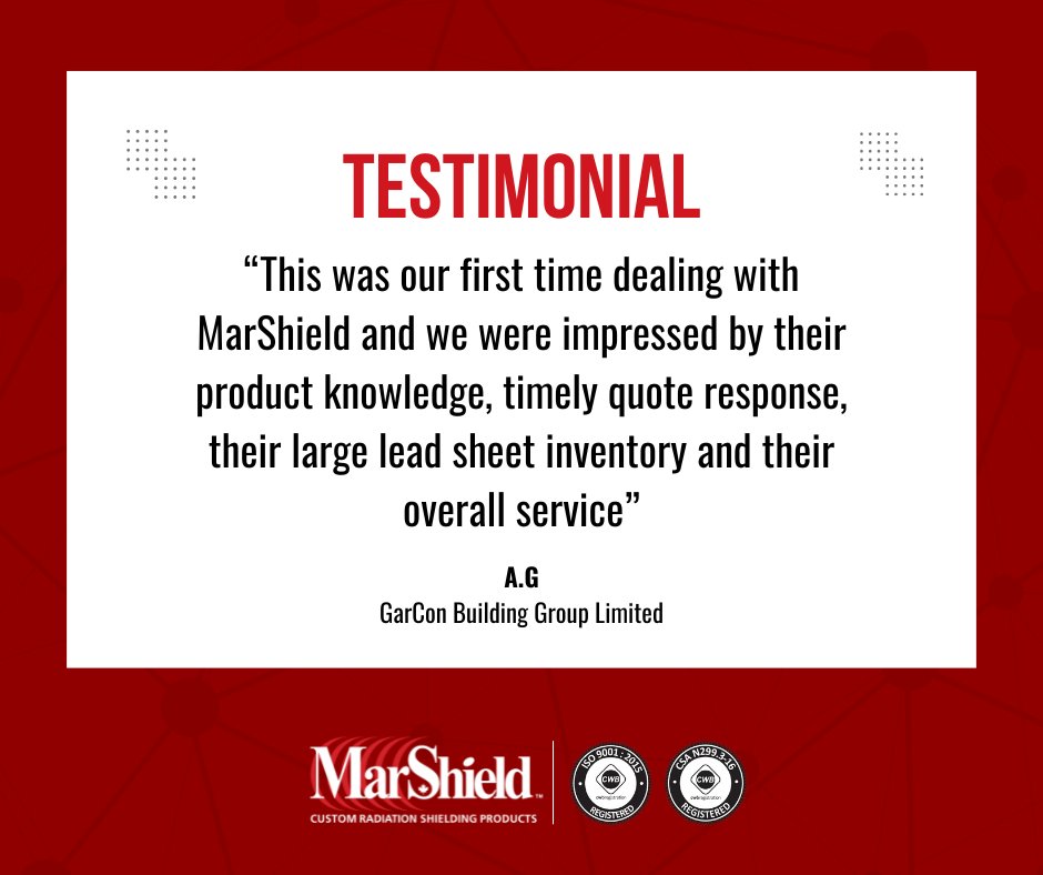 MarShield_TM's tweet image. We’re always proud to earn the trust of new clients.
We bring the same dedication to safety, service, and shielding performance to every project.
Connect with our team to get started today: bit.ly/3Ydu3r3

#MarShield #RadiationProtection #ShieldingSolutions