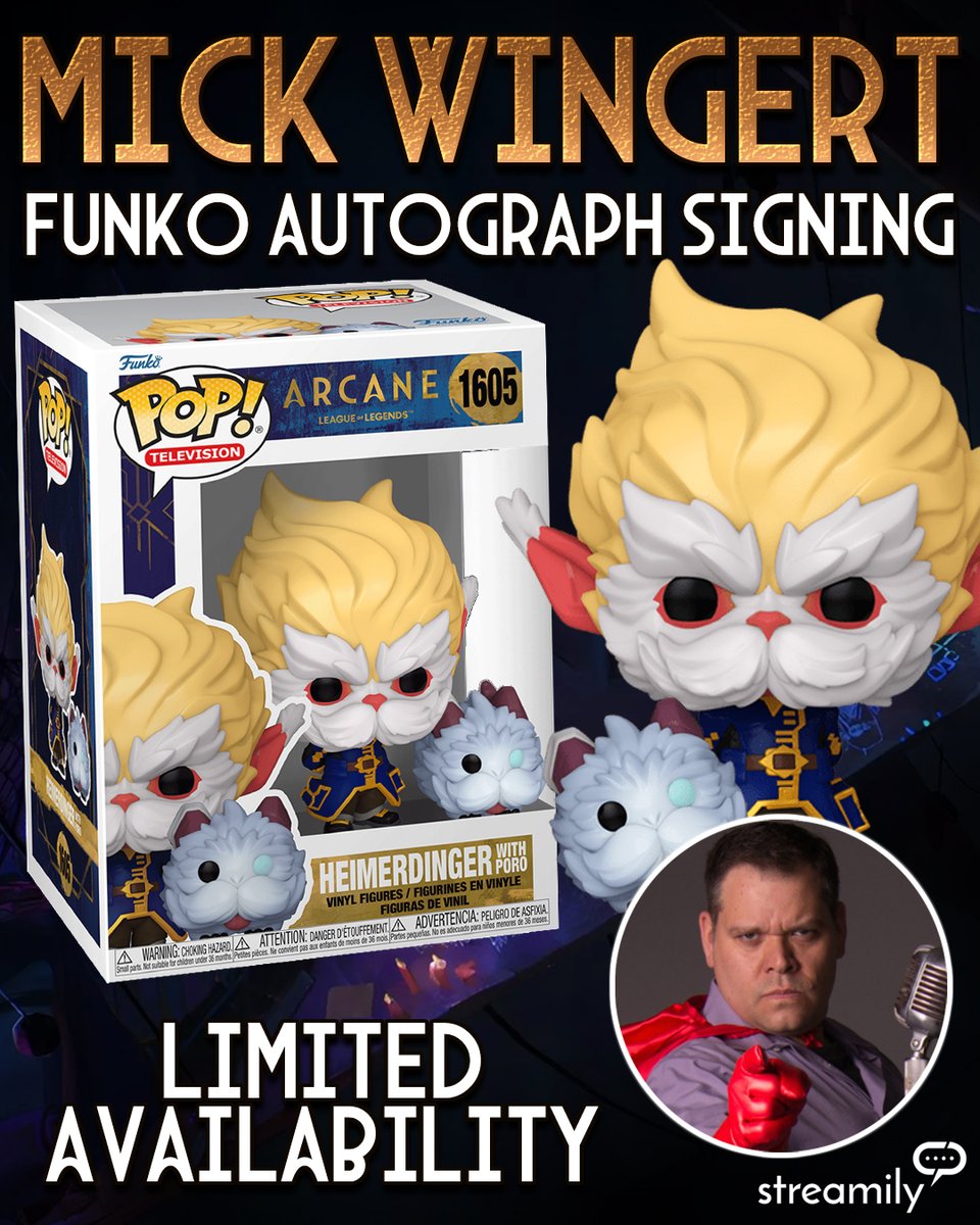 StreamilyLive's tweet image. 🧠 YORDLE GENIUS ALERT! 🧠
Mick Wingert is signing Heimerdinger with Poro Funkos with Streamily! Low Quantities Available!
.
hubs.la/Q03w-7s90
.
#MickWingert #Heimerdinger #Arcane #ArcaneNetflix #LeagueOfLegends #HeimerdingerFunko #PoroPower #FunkoDrop #FunkoPop #Streamily