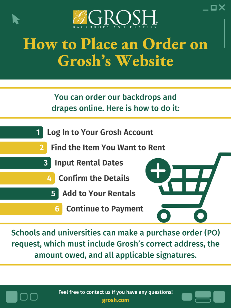 GroshBackdrops's tweet image. Ordering one of our beautiful backdrops online is easy. All you need to do is create an account on our website, find the item you wish to rent, and place an order. Here is how to do it step-by-step. 

grosh.com/how-to-place-a…

#Order #Rent #Grosh