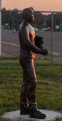 During a 5 hour memorial service, attended by family and friends, my life-size Bronze statue of Corey Comperatore was dedicated at the Butler County Farm grounds in Butler, Pa. on the one year anniversary of his shooting death during the assassination attempt of President Trump.