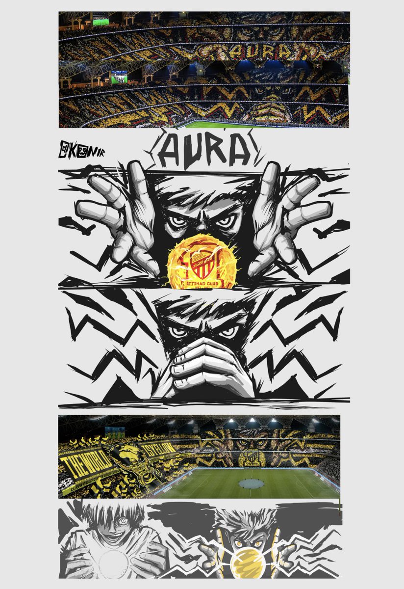 تيفو AURA الاتحاد ..

الأفضل من 15 تيفو اتحادي أفضل 

أكثر تيفو تأجل من كأس العالم للأندية 
واستمرينا في تحسينه لين جاء وقته ، و وصل صداه العالم . 
 
والحمدلله هذه توافيق من الله 

وهذا مكان #الاتحاد بمدرجه.. الأول في كل شيء☝️
في الحضور 🔝، في التشجيع 🗣️، في التيفوهات 🎨
#الاتحاد