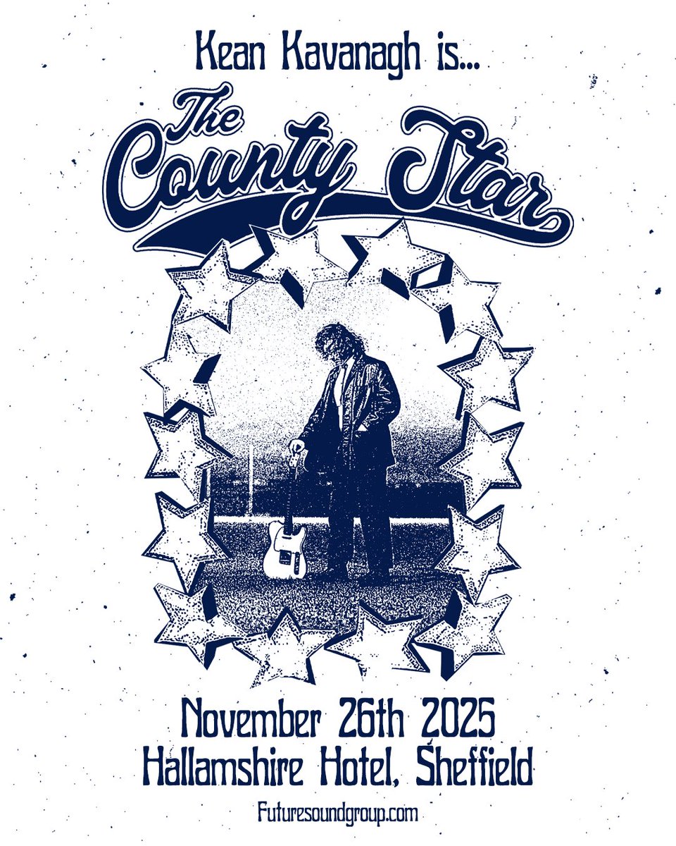 Futuresoundshow's tweet image. “Houston-born, County-raised” - Irish Indie/alternative songwriter Kean Kavanagh brings his new album 'The County Star' (rated 9/10 by @hotpress) to Sheffield's Hallamshire Hotel this November!
🎟️ futuresound.seetickets.com/event/kean-kav…
Tickets available tomorrow 10am