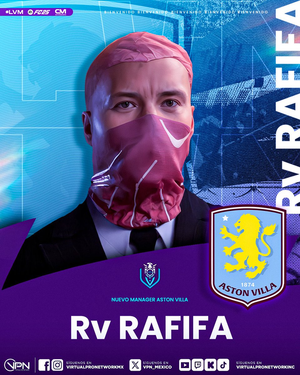 RV RAFIFA se suma a la lista de integrantes de RV Magic que tendrán una experiencia más al mando de un equipo de LVM. RAFIFA llega para tomar el control de la dirección técnica del LVM Aston Villa. Bienvenido 😎!

#ligasvpn #vpnmexico #eafc25 #VirtualProNetwork #ClubesPro