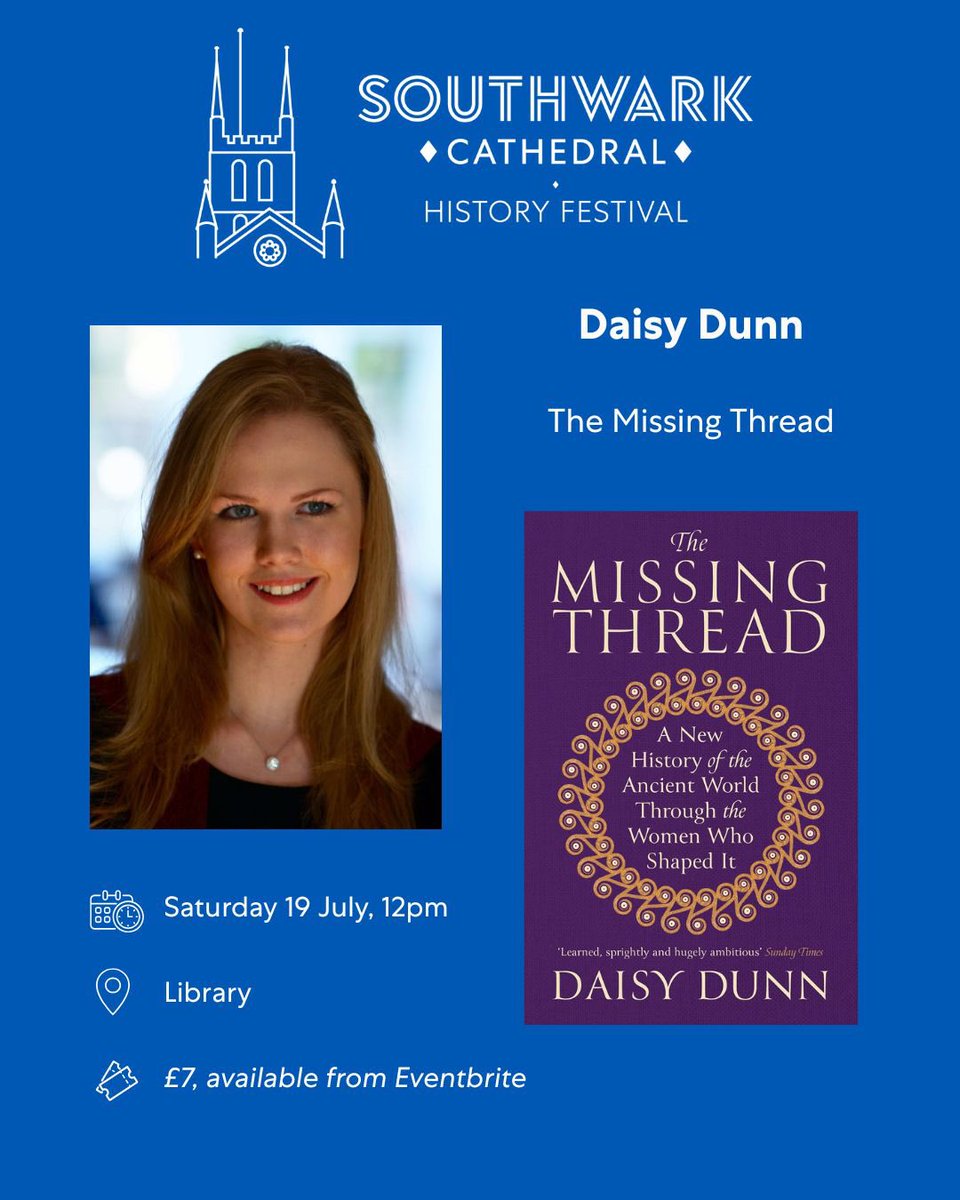 NicolaTallis's tweet image. If you’re interested in women’s history, come along to Daisy Dunn’s talk on Saturday, ‘The Missing Thread’. Tickets: eventbrite.co.uk/e/the-missing-…
@Southwarkcathed @FellowsAuctions