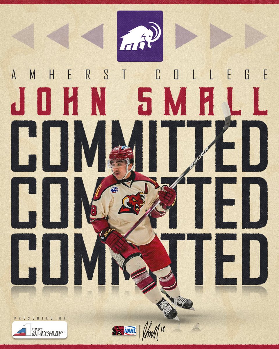 🚨 COMMITTED 🚨
The Tauros are proud to announce that John Small has committed to play NCAA DIII hockey for Amherst College! Congrats 🥳 #ChargeAhead