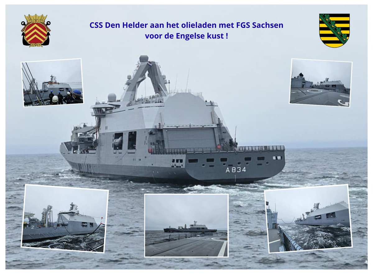luitelubberts82's tweet image. CSS Den Helder aan het olieladen met FGS Sachsen voor de Engelse kust .
Foto's via : Anton van Bezooijen , @kon_marine , @deutschemarine , @Jaringma .