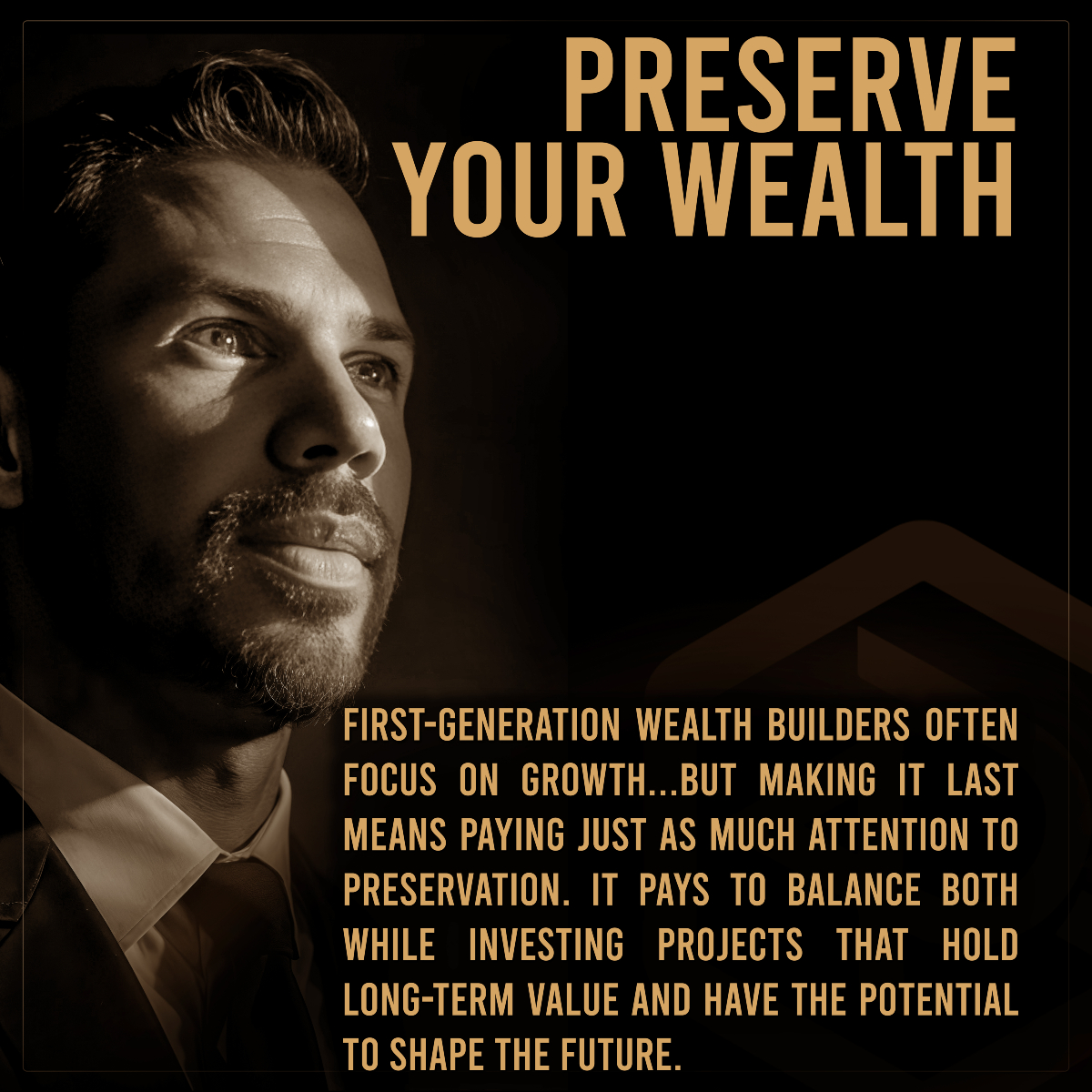 DAGFamilyOffice's tweet image. First-generation wealth builders often focus on growth...but making it last means paying just as much attention to preservation. It pays to balance both while investing projects that hold long-term value and have the potential to shape the future.