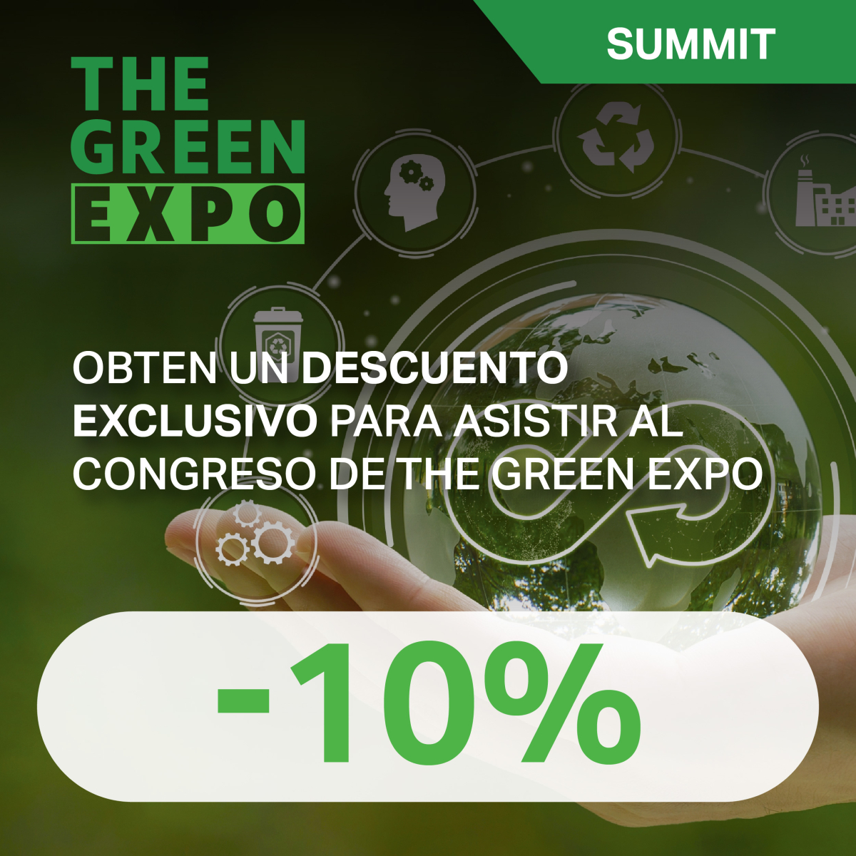 ¡10% de descuento en tu acceso para The Green Expo!
Aprovecha esta oferta limitada y asegura tu lugar en el evento líder en soluciones sustentables para la industria.

🎟️ Compra ahora y ahorra en tu camino hacia un futuro más verde.