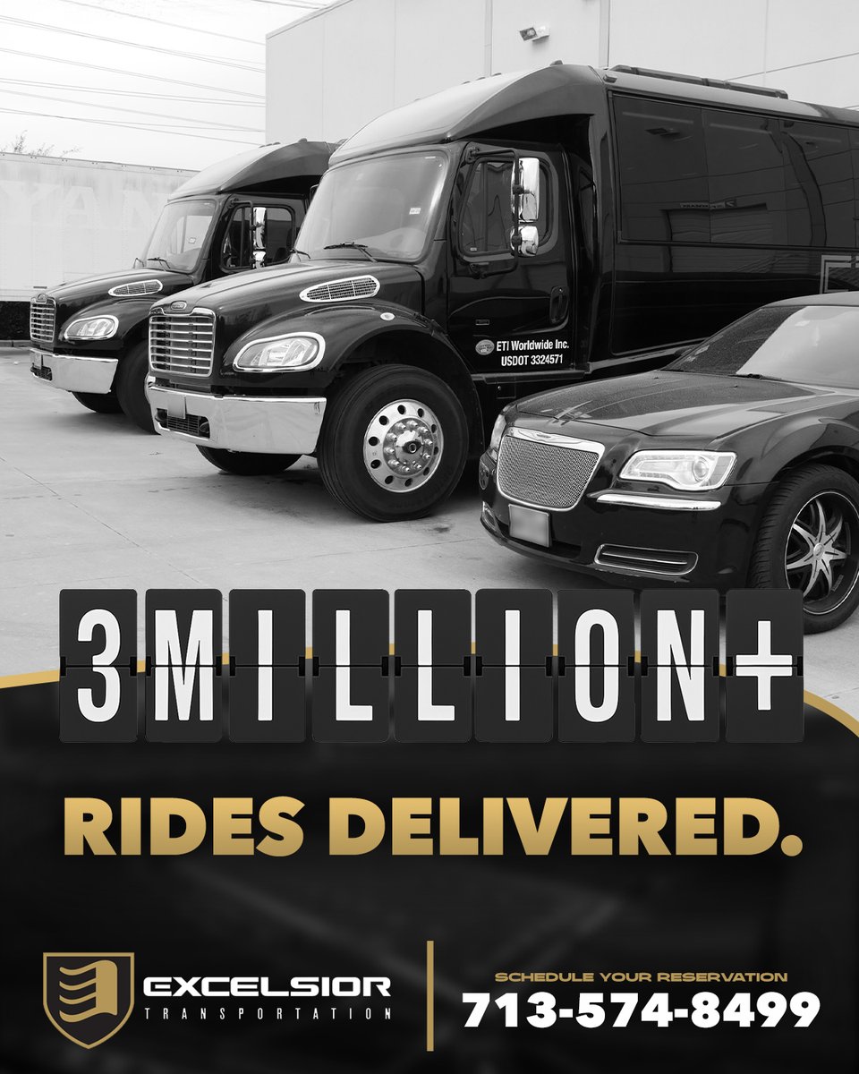 ExcelsiorDriver's tweet image. You&apos;ve Got Important Places To Be—And You Need A Team You Can Count On.

With 25 years of experience and over 2 million rides behind us, Excelsior is still driven by one promise: to deliver unrivaled service every time you book.

Visit excelsiorlimo.com 💻