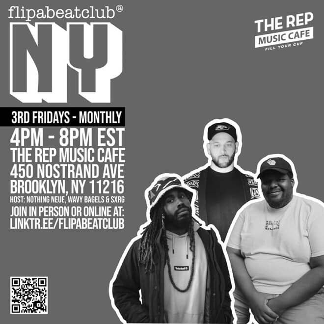 Nothing_Neue's tweet image. We back at The Rep Music Cafe for @flipabeatclub this Friday! We’ve made it a full year of hosting the NYC so big ups to @wavy_bagels and our new captain @sxrgwrld for helping to keep things running smoothly. 🫡🫡
Bring your own gear/headphones/SD Cards ETC. 📡📌