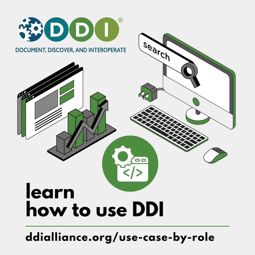 DDI helps make research data FAIR: Findable, Accessible, Interoperable &amp; Reusable. Whether you're a researcher, data manager, statistical agency, or developer, DDI provides tools and best practices to enhance your work. Learn more at ddialliance.org/use-case-by-ro…