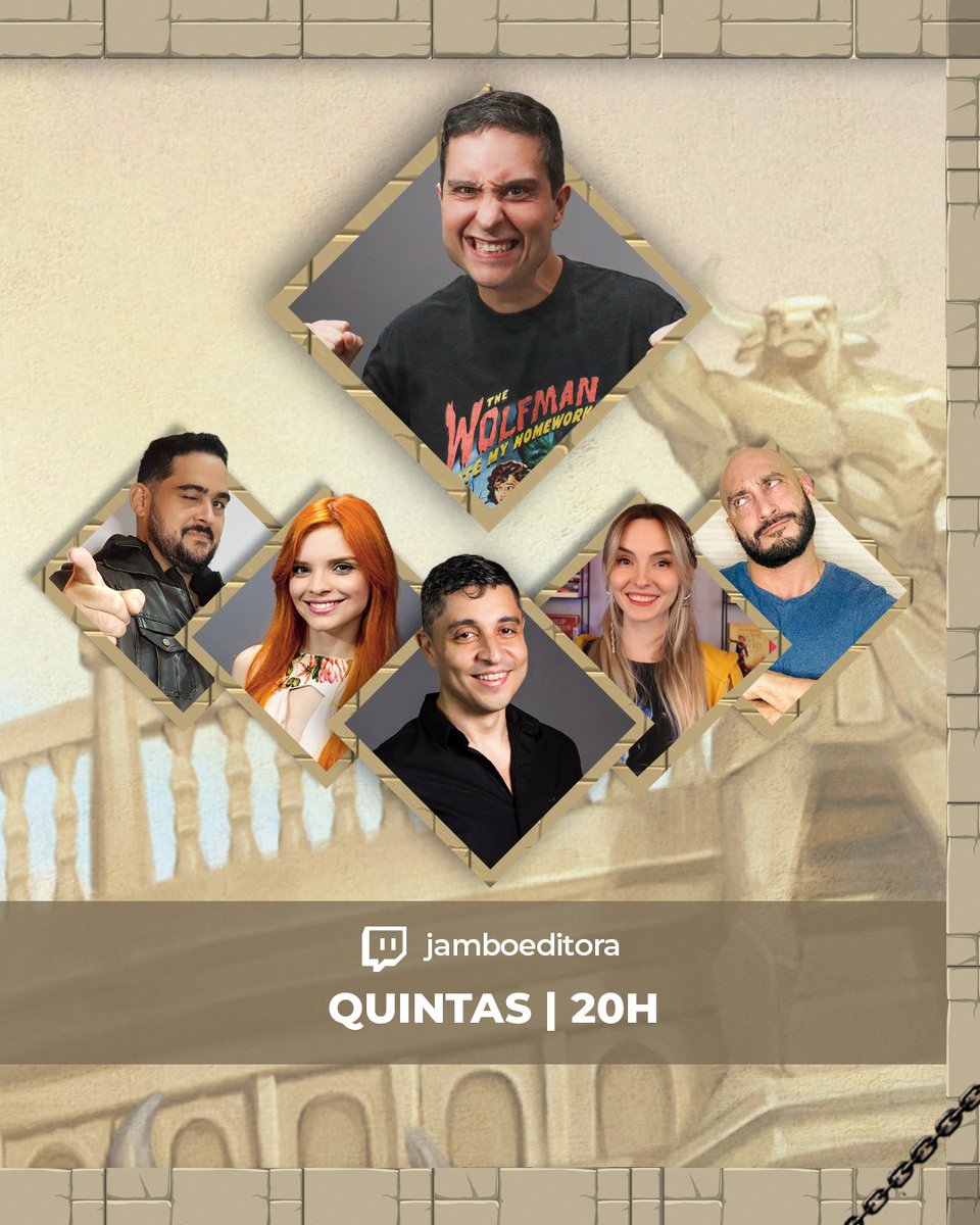 jamboeditora's tweet photo. DEEEEEEUSES DE ARTON 📢

A notícia que o povo clama FINALMENTE chegou: #FimDosTempos está de volta! 🗣

Sim, você leu direito, os Cães das Colinas estão chegando!

📜 Neste spin-off, acompanhe nossos heróis em uma jornada ao Império de Tauron, onde saberemos mais sobre a história do Arius e sua família — inclusive, ouvi dizer que um parente bem famoso vai finalmente aparecer por aqui! 👀

O que será que o mestre @leonelcaldela preparou? Não perca!

📆 Amanhã, 17/07, às 20h
📽️ https://t.co/QuNDxUDf7U ✨

Mestre: Leonel Caldela @leonelcaldela
Jogadores: Guilherme Dei Svaldi (@guilhermesvaldi), Karen Soarele (@karensoarele),  Katiucha Barcellos (@Katiucha), Rex (@Rex2099) e Tácio Schaeppi (@Schaeppi)