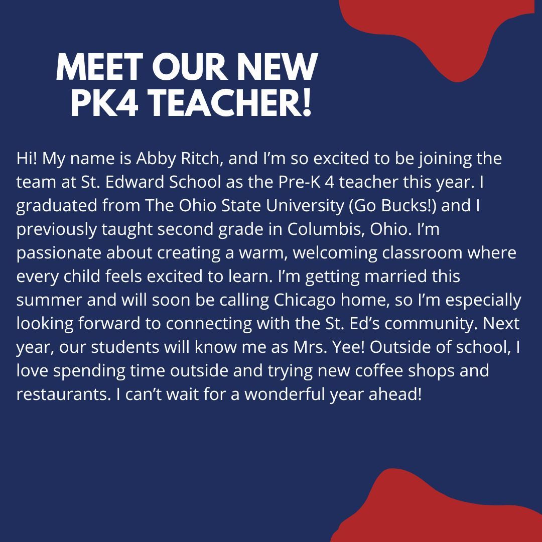 Welcome to our BIG RED FAMILY Ms. Ritch (soon-to-be Mrs. Yee)!