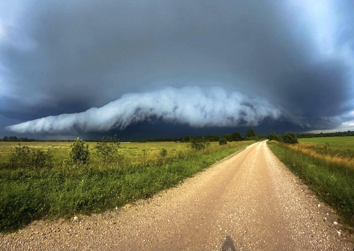 kairokiitsak's tweet image. Shelf cloud in western Estonia today 16.07.2025. Photo: Hanna-Maria Tamm