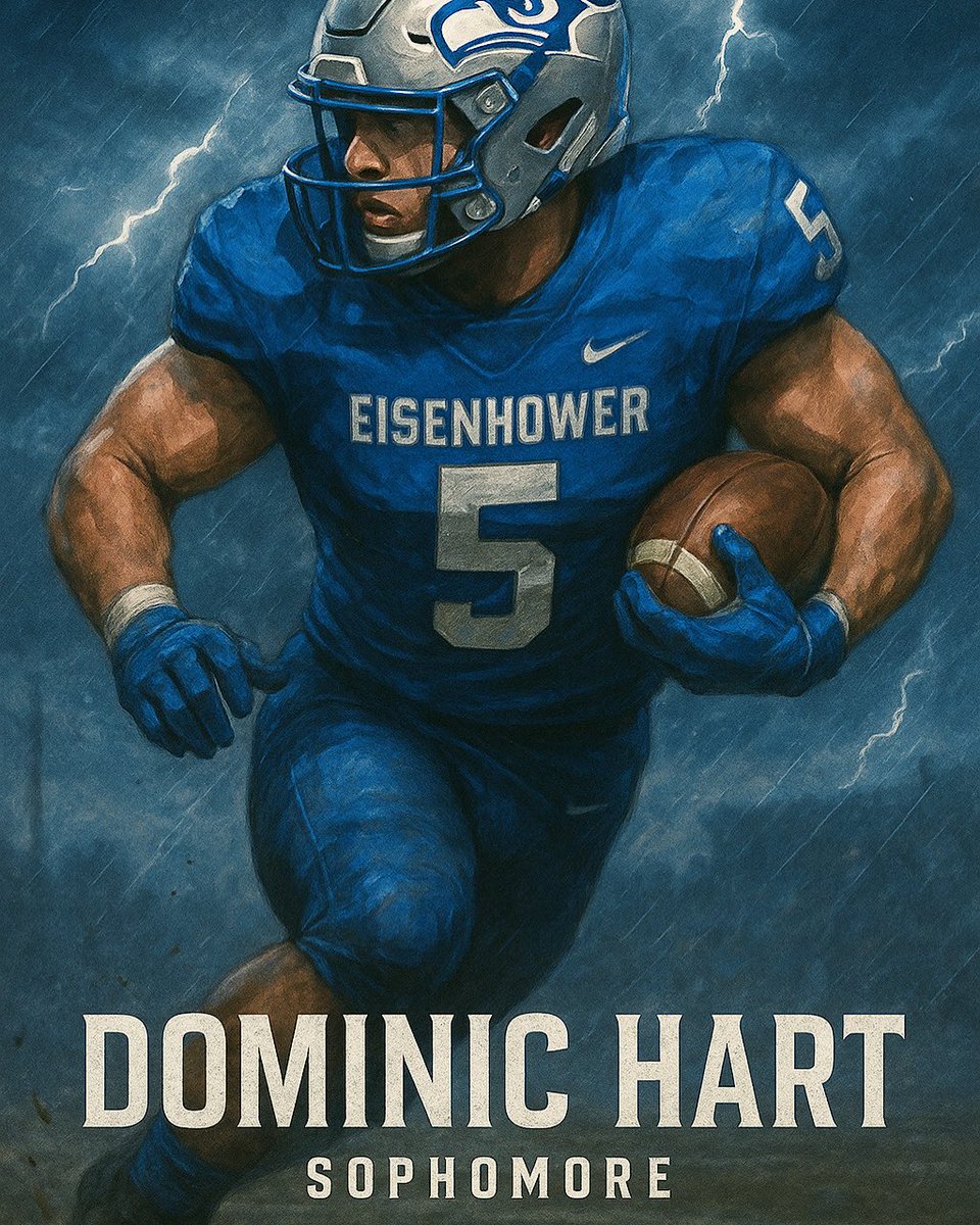 🔥 Meet the New Varsity Blood: Dominic Hart
Sophomore | #5 | RB / LB

Big. Physical. Relentless.
Hart hits like a hammer—on both sides of the ball. Old-school toughness with a motor that doesn’t quit.