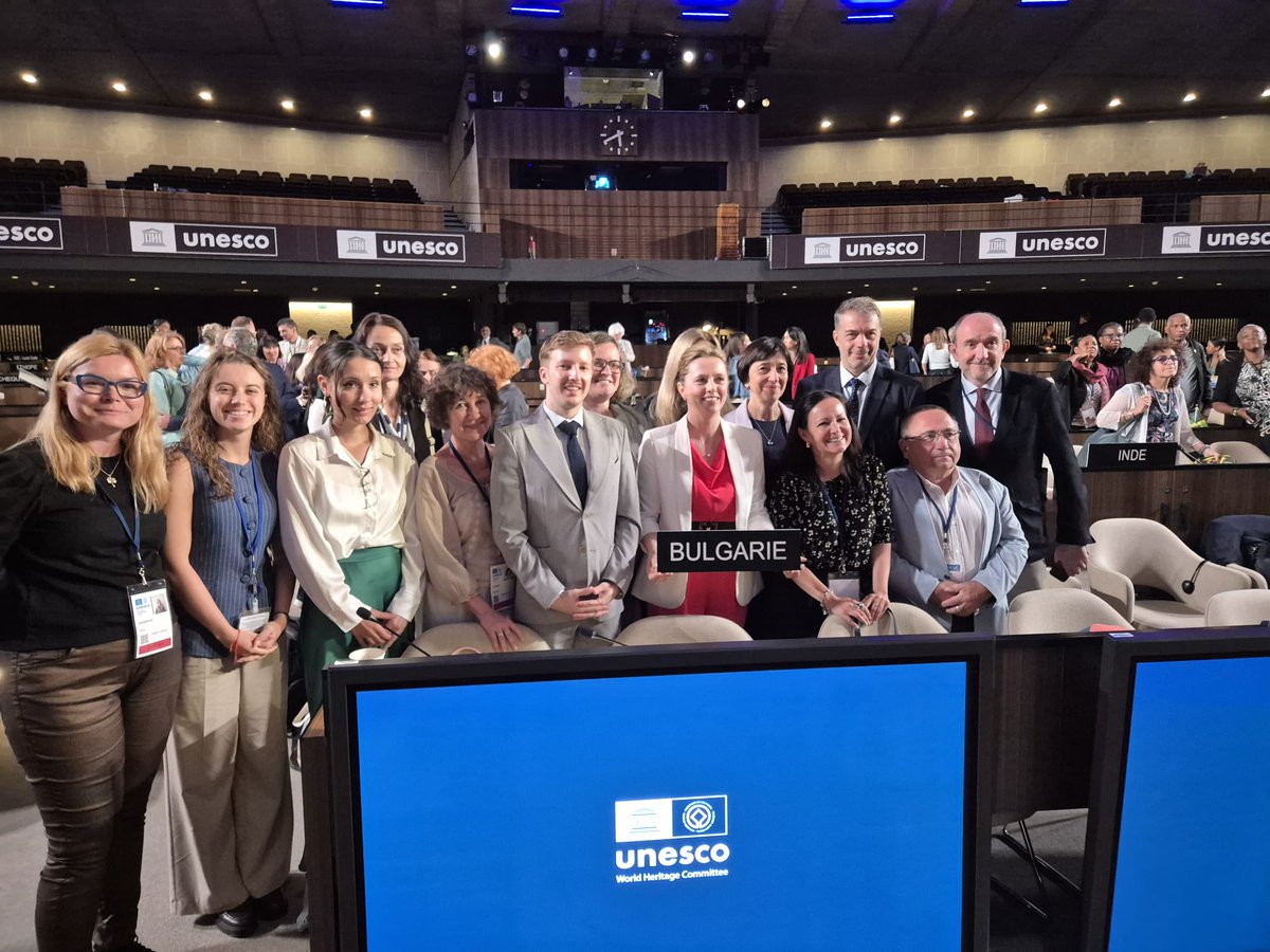 RadkaBalabanova's tweet image. So proud and grateful to our fantastic team who worked tirelessly for the success of the 47th session of #UNESCO World Heritage Committee under the chairmanship of prof. Nikolay Nenov !
We did it!
@BGNatCom_UNESCO 
@BGPermDelUNESCO