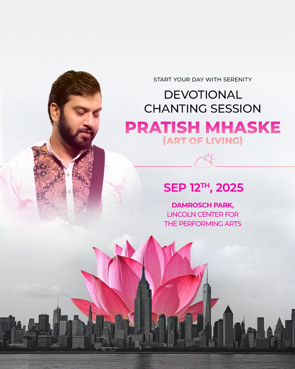 nmacc_india's tweet photo. NYC! Your Friday morning just got a cultural glow-up!

Start with devotional chanting by Pratish Mhaske, flow into yoga with Eddie Stern, turn up the tempo with a Bollywood dance workshop by Shiamak Davar, and move to high-energy beats by DJ Sumit Shenoy — at #NMACCIndiaWeekend. https://t.co/QVncGNCqaH