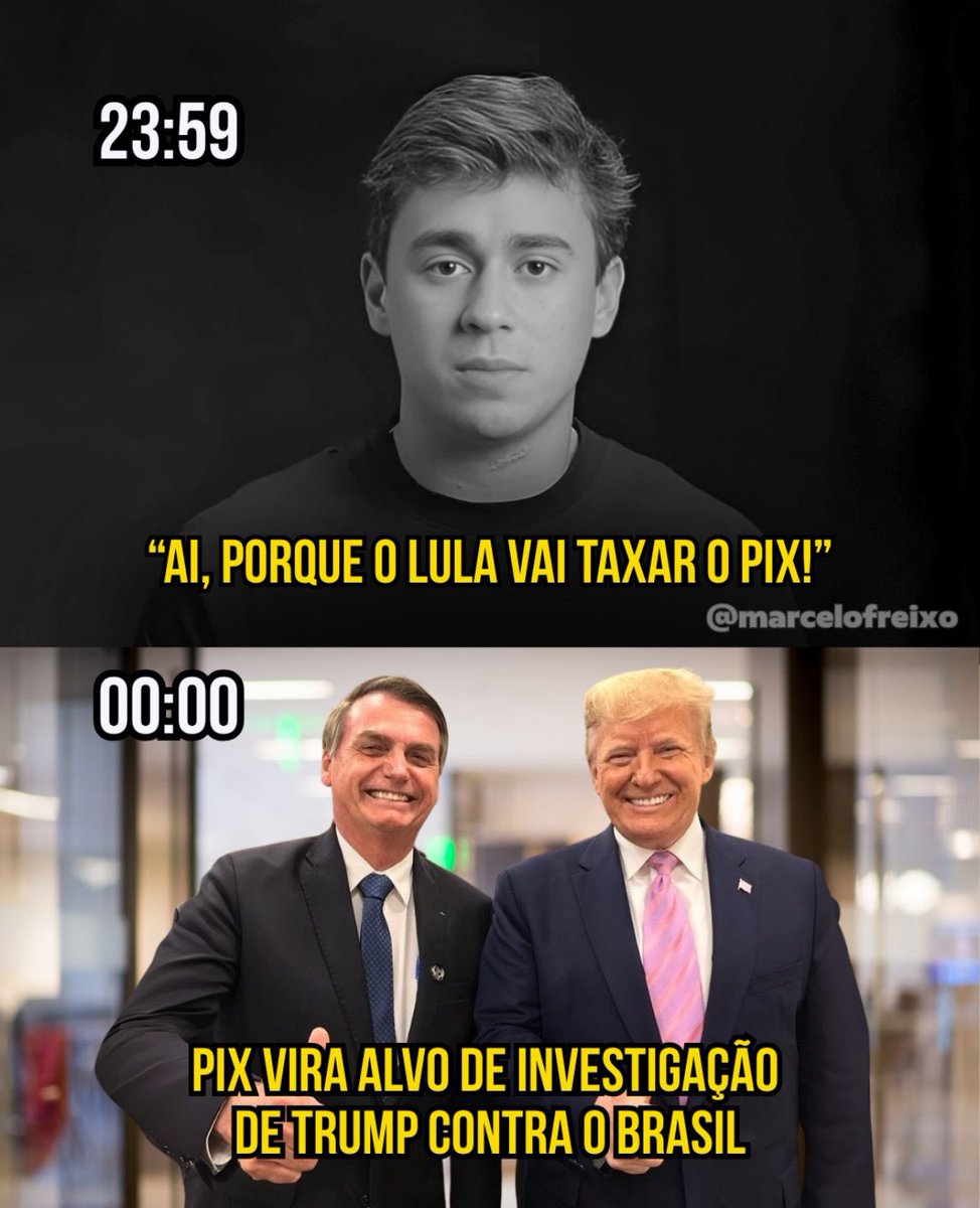 MarceloFreixo's tweet image. Nikolas, conhecido aqui nas redes como Chupetinha, vivia divulgando FAKE NEWS sobre o Lula querer taxar o Pix. Era tudo mentira!
Mas o mundo dá voltas: quem diria que, na verdade, seria o Trump que ia abrir uma investigação contra o Pix nessa série de ataques absurdos contra o…