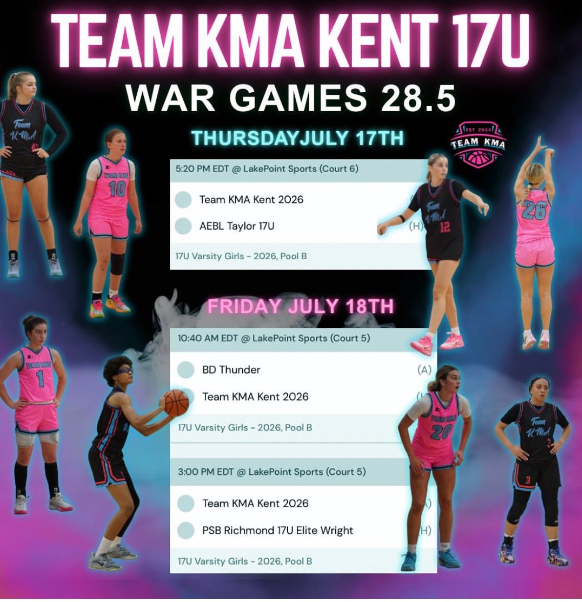 Blair Haines (@blairhaines) on Twitter photo Schedule for War Games! Come check out <a href="/Teamkma24/">Team KMA</a>!
<a href="/coachkent02/">#alwaysinthegym</a> <a href="/Assist_U_/">AssistU Recruiting</a> <a href="/hough_wbb/">Hough High School WBB</a> Schedule for War Games! Come check out <a href="/Teamkma24/">Team KMA</a>!
<a href="/coachkent02/">#alwaysinthegym</a> <a href="/Assist_U_/">AssistU Recruiting</a> <a href="/hough_wbb/">Hough High School WBB</a>
