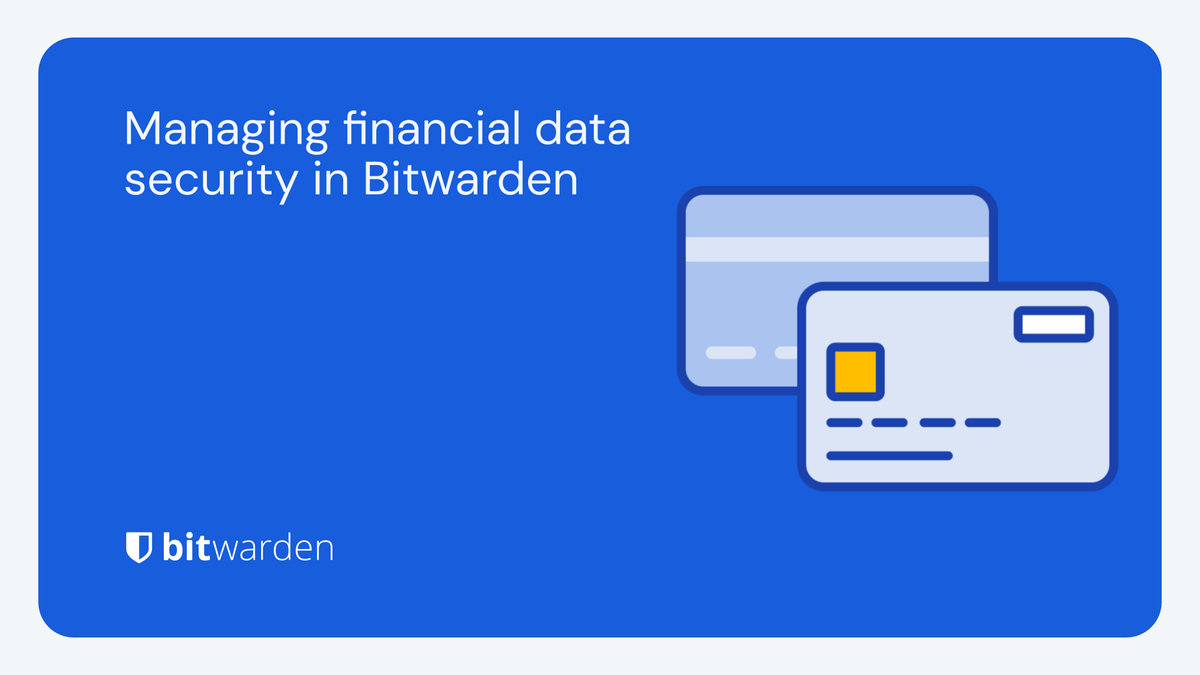 Bitwarden's tweet image. Financial data security requires ongoing attention and the right tools. Follow this step-by-step guide on how to create a folder in Bitwarden to help better manage financial information protected in your vault: btwrdn.com/44VI9AU #passwordmanager