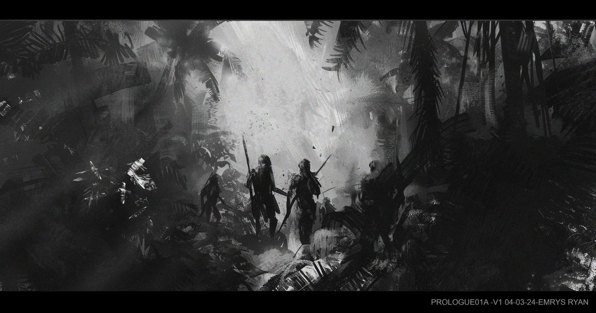 Part_Time_Hero's tweet image. Jurassic fans are eating well at the moment! A few more looks at early #JurassicWorldRebirth ideas. An indigenous tribe on the island, a very jagged spine-mouth ,a Creator-esque hydroelectric facility and a dinosaur airlifted from NYC. (Via Emrys Ryan)