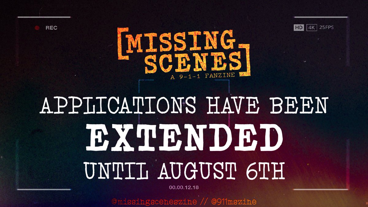 911MSZine's tweet image. 🚒 ATTENTION ALL UNITS! 🚒
Apps are now open until AUGUST 6! Spread the word, and get those apps in!
Be on the lookout for more guest intros in the coming week!
🔥 ARTIST: forms.gle/uy2dtcDvMFCBWx…
🔥 WRITER: forms.gle/GesZvq954WGx4Q…
🔥 INFO: missingscenes.carrd.co