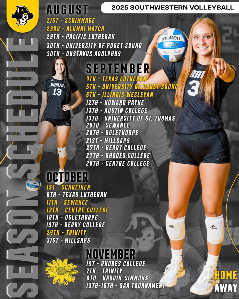 We can’t wait to see YOU in the Robertson Center this year! 🏴‍☠️ 

The 2025 Pirates Volleyball schedule is SET‼️🏐