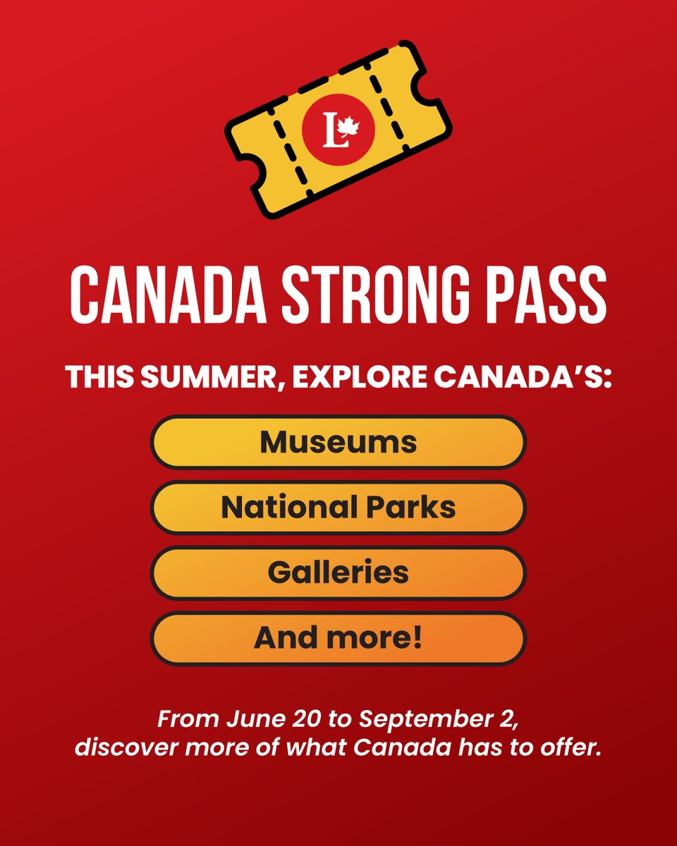 liberal_party's tweet image. Saving you and your family money, and celebrating what unites us as Canadians.
That’s the Canada Strong Pass 🇨🇦☀️