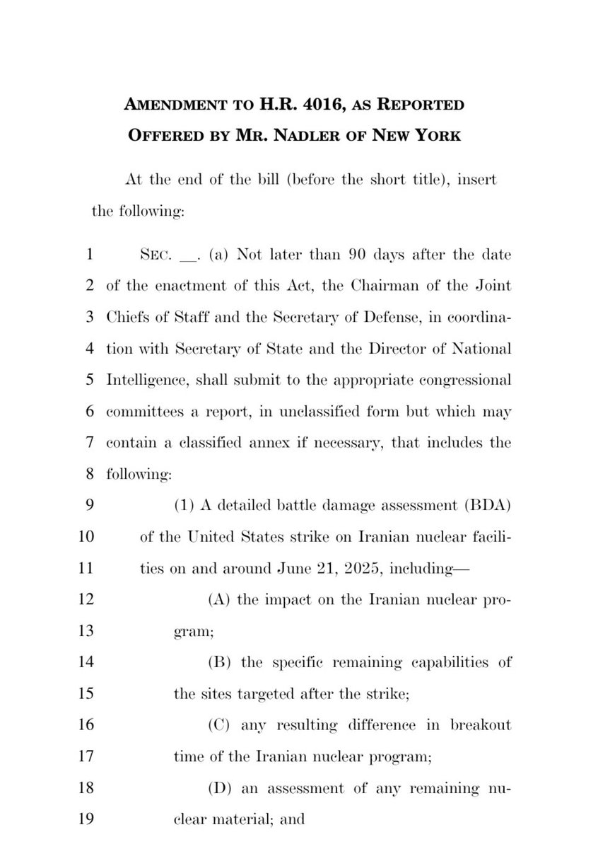 RepJerryNadler's tweet image. The Republican majority is refusing to consider my amendment to the Defense funding bill on Trump’s failed strike on Iran and the disastrous consequences of his withdrawal from the Iran Deal. What are they trying to hide?
Perhaps they are afraid to admit that the JCPOA made…