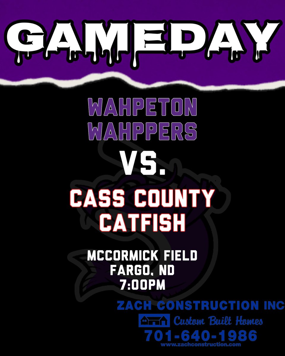 Wahpeton Wahppers (@wahppers) on Twitter photo It's GameDay! The Wahppers take on the <a href="/CatfishBallClub/">Cass County Catfish</a> in Fargo at 7pm!
The Wahppers will honor the Catfish and their old timers game by playing the 2 oldest guys on the team! (Colton Frankl age 24 and Jake Uhlich age 24) It's GameDay! The Wahppers take on the <a href="/CatfishBallClub/">Cass County Catfish</a> in Fargo at 7pm!
The Wahppers will honor the Catfish and their old timers game by playing the 2 oldest guys on the team! (Colton Frankl age 24 and Jake Uhlich age 24)