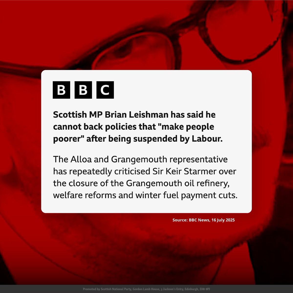 Labour just sacked a Scottish MP for standing up for Scotland, including disabled people and workers at Grangemouth.