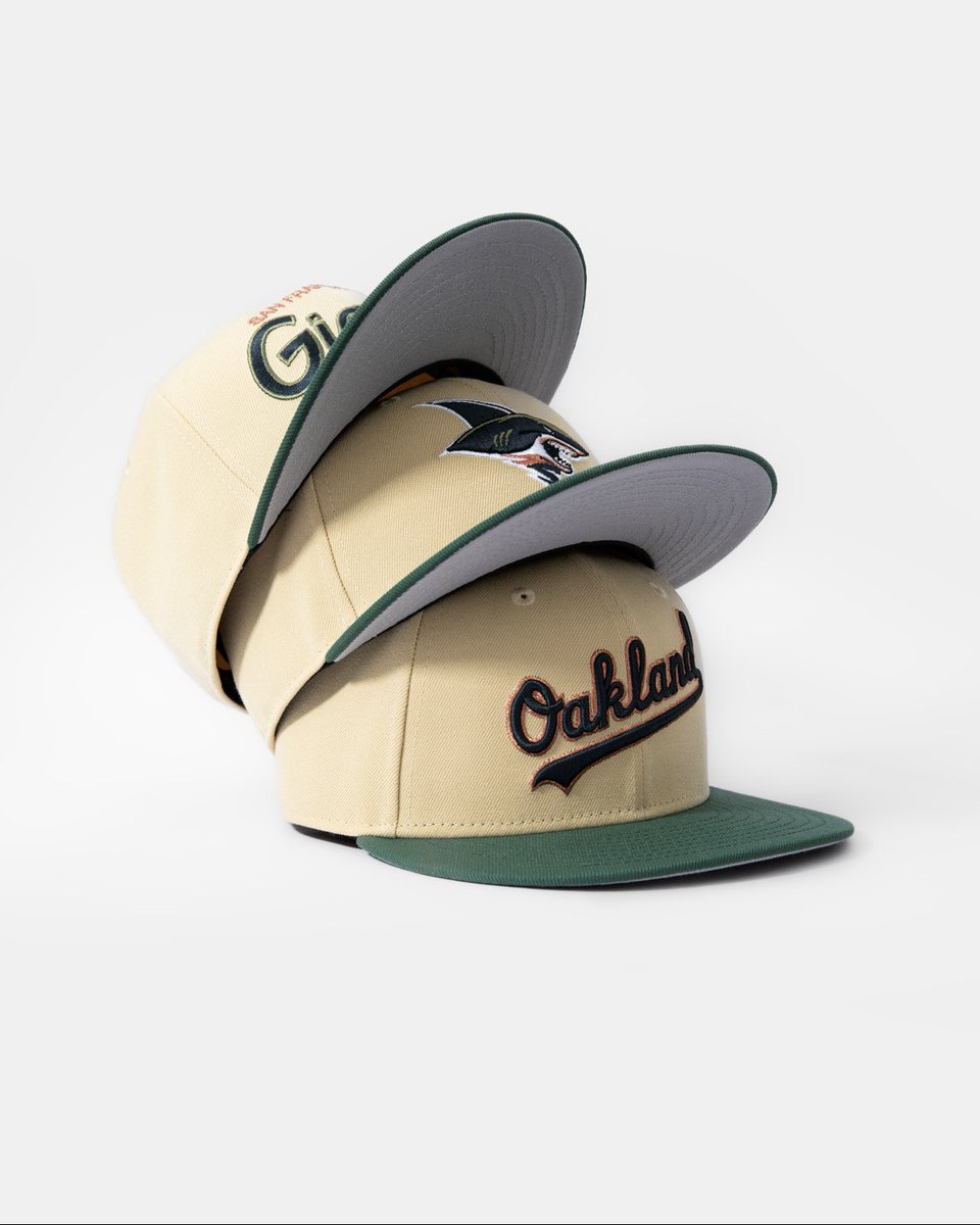 The latest Color Story Green &amp; Tan Collection has arrived. 🟢 These Hat Club-designed 59FIFTYs showcase a tan crown, a deep green visor, and eye-catching multicolored logo stitching! Shop now: bit.ly/4mqpR2r
