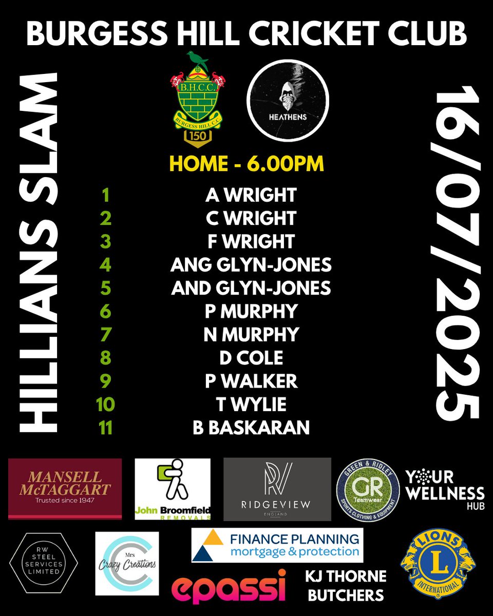 It’s the Hillians Slam and the Girls Under 11s in action tonight 🏏

‘Mon The Hill!

#Cricket #BurgessHill #Sussex #SussexCricket
