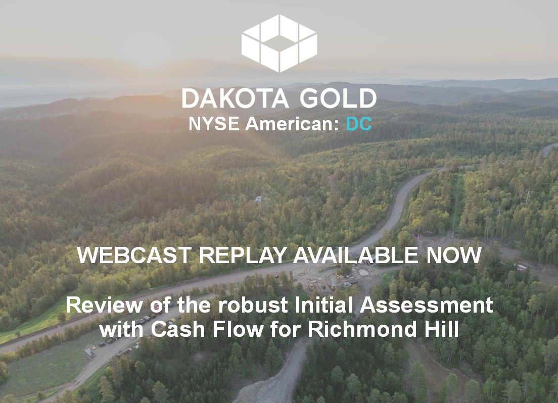 DakotaGoldCorp's tweet image. Didn&apos;t get a chance to join #DakotaGold&apos;s #webcast last week? The #Replay is available to watch here: event.choruscall.com/mediaframe/web…

Richmond Hill is one of the largest development stage oxide gold resources in the USA with robust economics

#NYSEA$DC #USA #Gold #PreciousMetals