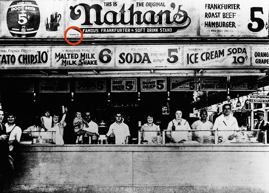 Coney Island History (@coneyhistory) on Twitter photo Happy National Hot Dog Day! In this early photo of Nathan's you can see the store's logo created by Coney Island sign painter Harry Wildman. We circled his credit in red. You can listen to our oral history with Wildman's great grandson Randy Profeta here: coneyislandhistory.org/oral-history-aโฆ Happy National Hot Dog Day! In this early photo of Nathan's you can see the store's logo created by Coney Island sign painter Harry Wildman. We circled his credit in red. You can listen to our oral history with Wildman's great grandson Randy Profeta here: coneyislandhistory.org/oral-history-aโฆ