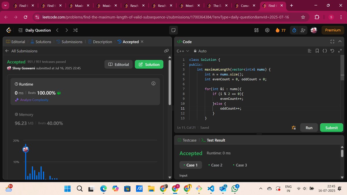 ShreyGoswami29's tweet image. Hiiii Geeks!!!!
Solved POTD : 3201. Find the Maximum Length of Valid Subsequence I (leetcode.com/problems/find-…)
Check out the full solution here👇
Github Sol : github.com/Shrey29goswami…
#learning #LearnInPublic #codinglife #DSA #ShreySnip
#hustle #GrindMode #Hardwork
