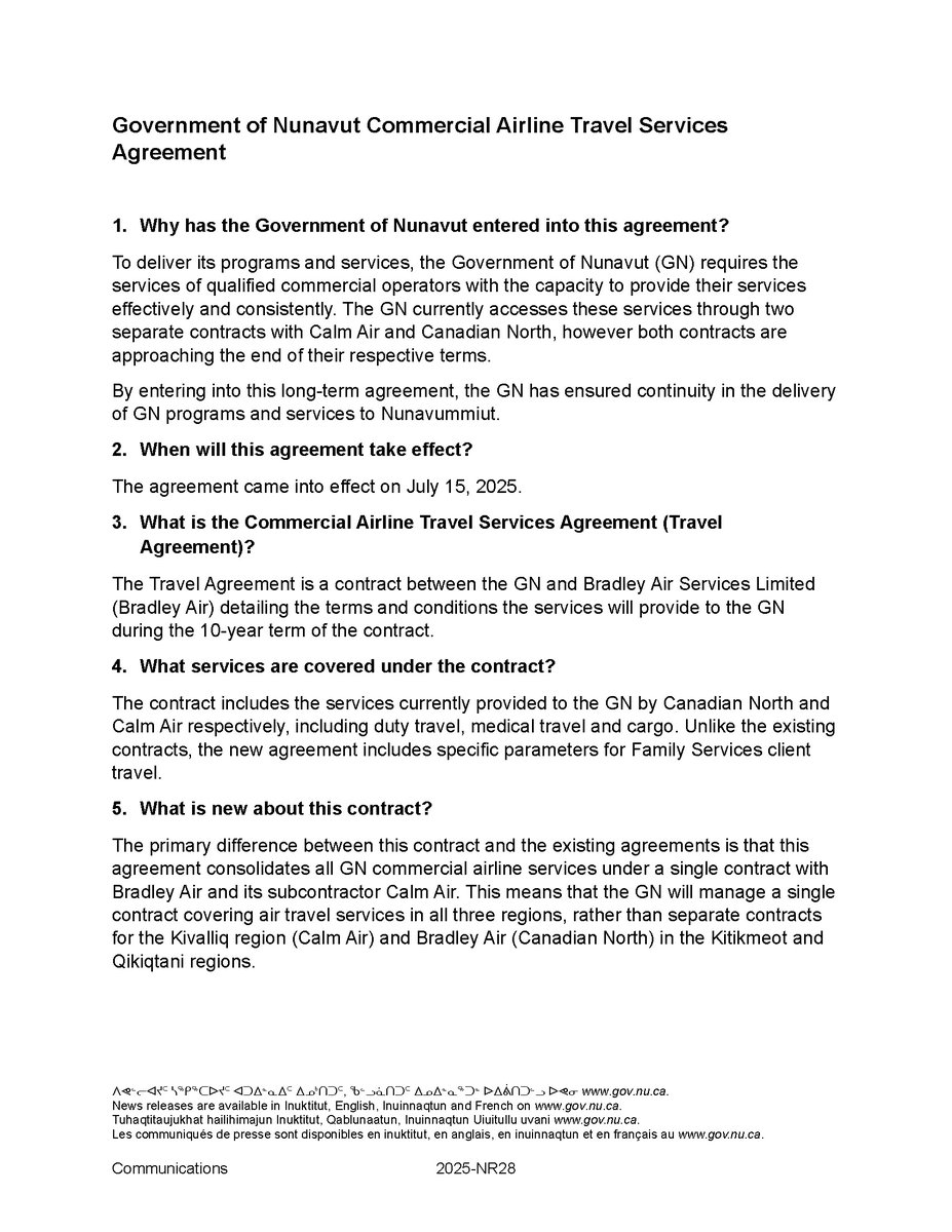 j_akeeagok's tweet image. News Release: GN enters into air travel agreement, with option to purchase equity interest
premier.gov.nu.ca/en/gn-enters-a…