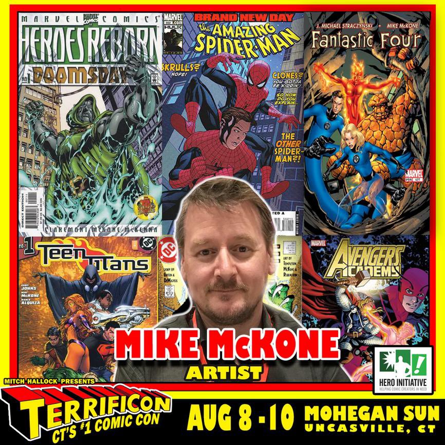 heroinitiative's tweet image. Just 23 days out! Coming Aug. 8-9-10!
One of comics' BEST events is at the Mohegan Sun casino in Uncasville, CT! Jim Calafiore, @Mike2112McKone, and Adriana Melo are among Hero Initiative's special guests @ItsTerrifiCon! Get you here! Tix and info: terrificon.com