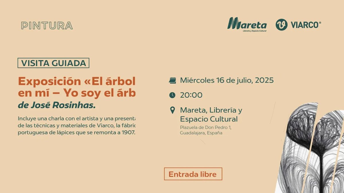 Este miércoles @maretacultural te invita a sumergirte en el dibujo con una visita muy especial:
🖼️ "El árbol vive en mí – Yo soy el árbol", de @joserosinhas
🖌️✨

#Exposición #Dibujo #CulturaGuadalajara #HotelGuadalajara #hotelguadalajaraconferencecenter #AffiliatedByMelia