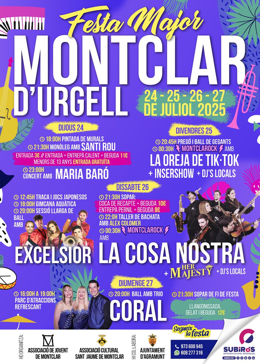 No et perdis la festa major de Montclar! A part de la gran farra nocturna, gaudeix d'activitats per a tota la família durant el dia😍😍😍

#fm #festamajor #montclar #montclarock #fiesta #fiestamayor #activitats #actividades #activitatsinfantils #actividesinfantiles