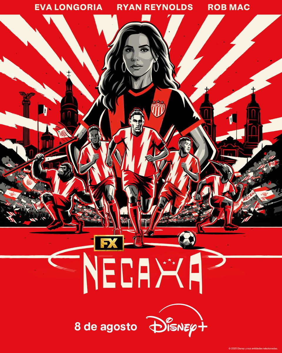 disneyplusla's tweet photo. ¡Vamos, Rayos! De Eva Longoria y los productores de "Bienvenidos al Wrexham", llega #Necaxa. Estreno 8 de agosto, en #DisneyPlus. https://t.co/kCpEaQ95Dz