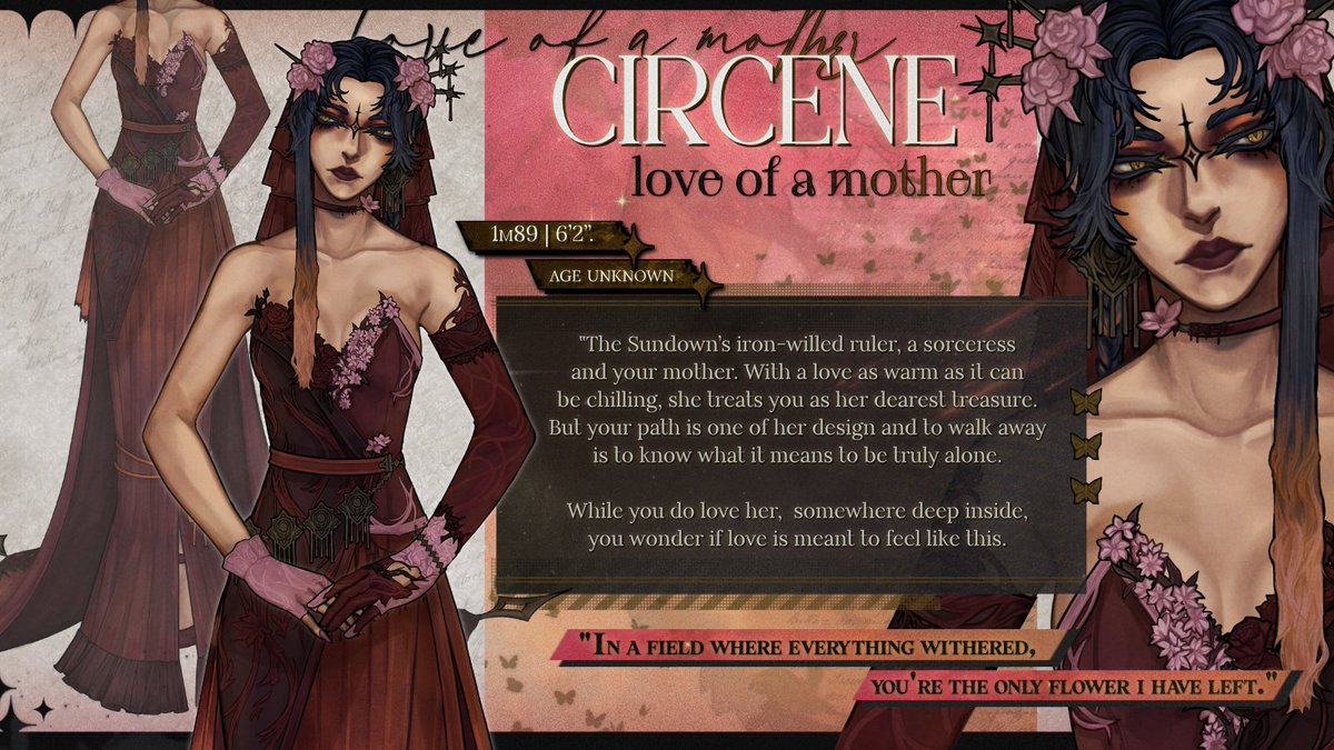 peachlilystudio's tweet image. "In a field where everything withered, you're the only flower I have left."
You've already seen what happens to those who disobey your mother. And yet... it's something you're tempted to do.
#Otome #VisualNovel #ocart