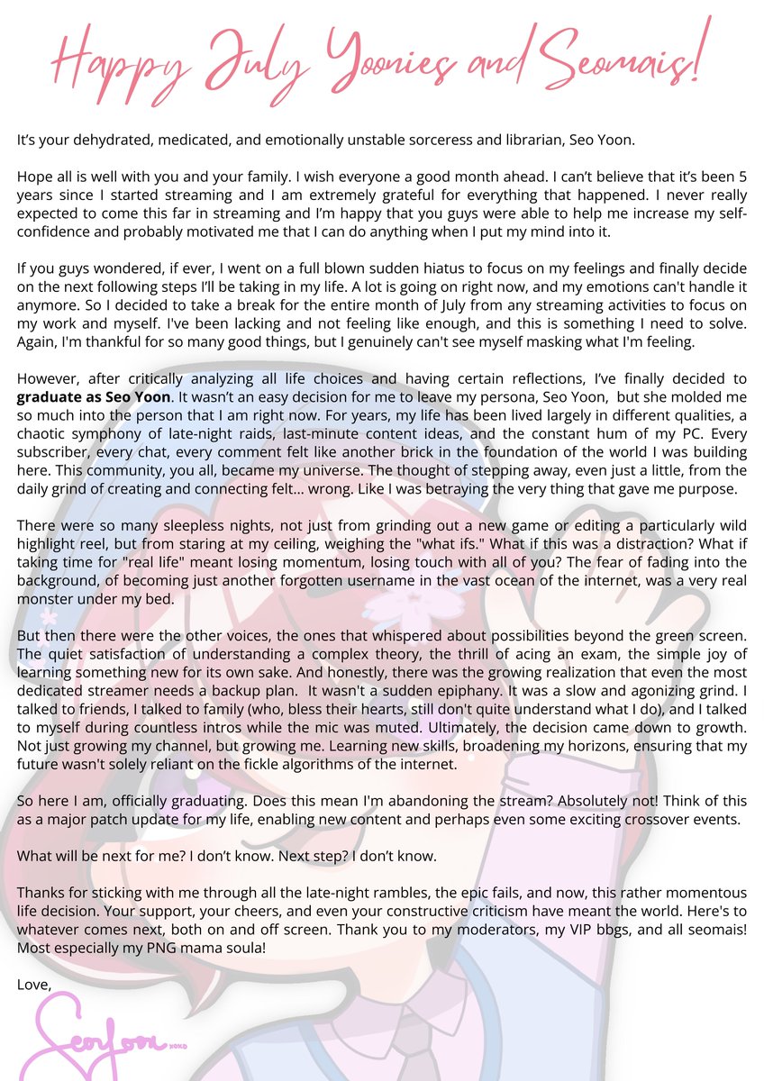 thank you so much guys! it wasn't an easy decision, hope to see you guys around. all the love and keep moving forward.

till then, 
annyeong x