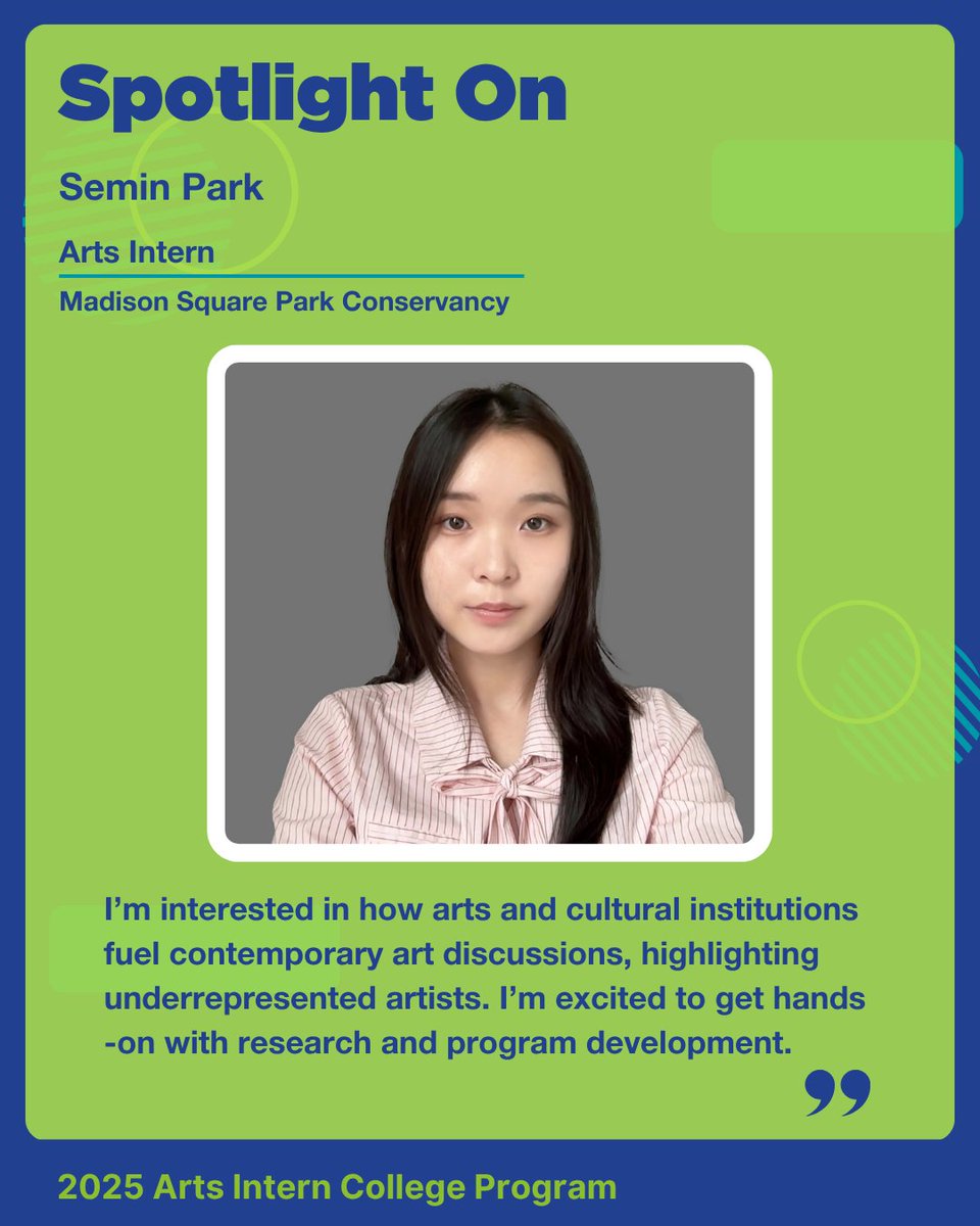 StudioInst's tweet photo. 🎭 SPOTLIGHT: Round 2, Arts Intern Cohort! 
These 10 college students are building careers through paid internships at arts &amp; cultural orgs nationwide, gaining skills for any professional track.  The future workforce is taking shape! 🌟 
 #ArtsInternCollege #WorkforceDevelopment https://t.co/xZh08Z5sPx