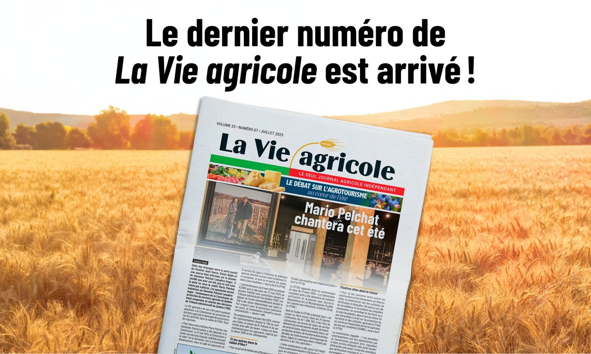 LaVieagricoleYP's tweet image. Le débat sur l'agrotourisme c'est dans lavieagricole.com
@thepelch @mapaquebec @cptaq2025 @ThomasGerbet @francishalin @FoodProfessor @LeBulletin_com @andrelamontagn2