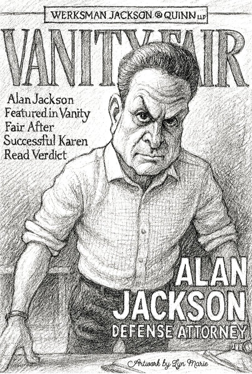 LynMari24290294's tweet image. 🔥 Caricature Drop: Alan Jackson on the Cover of Vanity Fair
When you fry the Commonwealth so hard they call in Hollywood.
The July 7th issue features the man who torched their case with facts, swagger, and a rolled-up sleeve.
🖋️ “Feared by DAs, adored by juries, and now...…